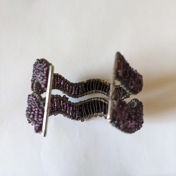 Dark Purple Beaded Wave Bracelet - Picture 8 of 10
